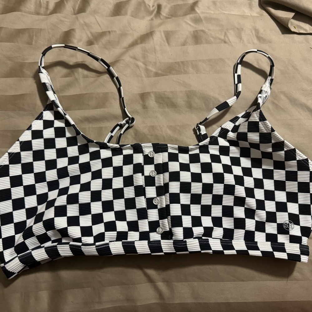Salty honey Checkered swim Top/ bra